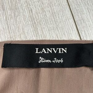 Lanvin silk champagne skirt with frayed edge detail